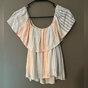 Striped Off The Shoulder Blouse